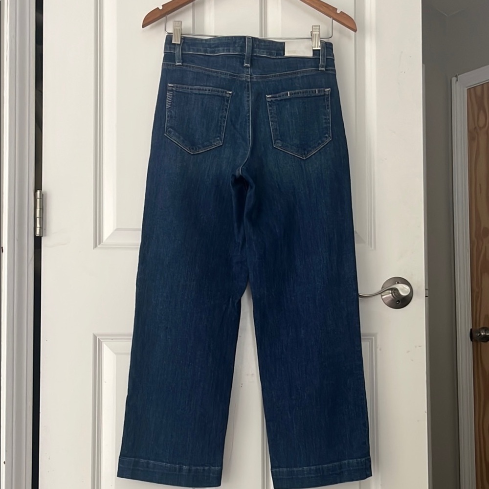 PAIGE Nellie Culotte Indigo Blue Ankle Cropped wide leg Jeans Classic Style - Picture 8 of 14